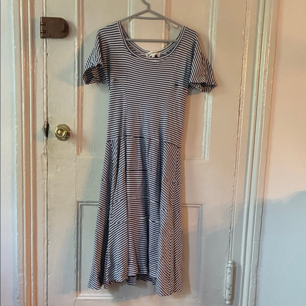 Striped Black and Navy Caron Callahan Dress